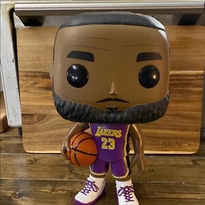 Lakers Collectible Figure with Basketball.  LeBron James 10 in Funko Pop